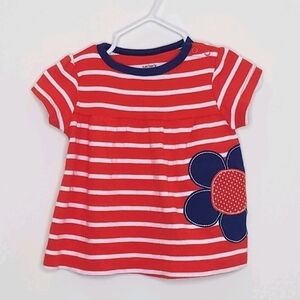 Carter's Stripe Flower USA Patriotic Shirt 9m